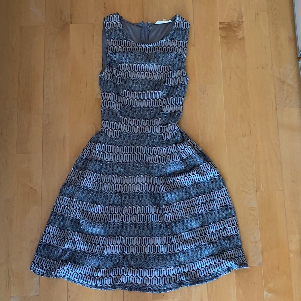 Sugarlips Black and White Patterned Midi Dress